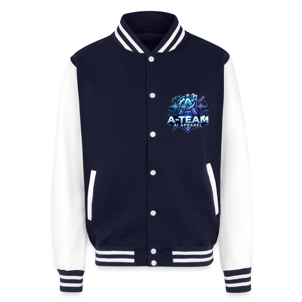 A-Team Unisex College Sweat Jacket - navy/white