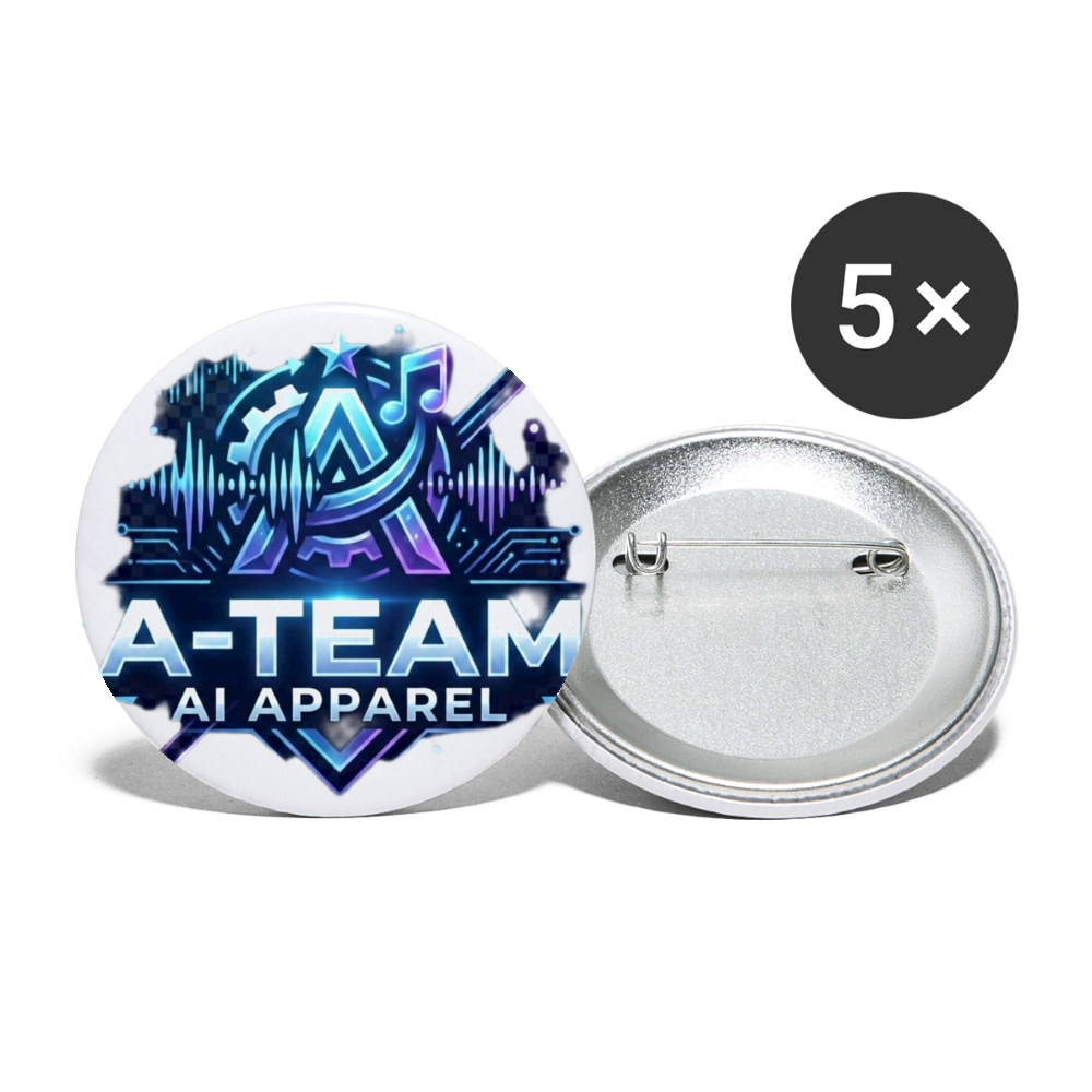 A-Team Buttons large 2.2'' (5-pack) - white