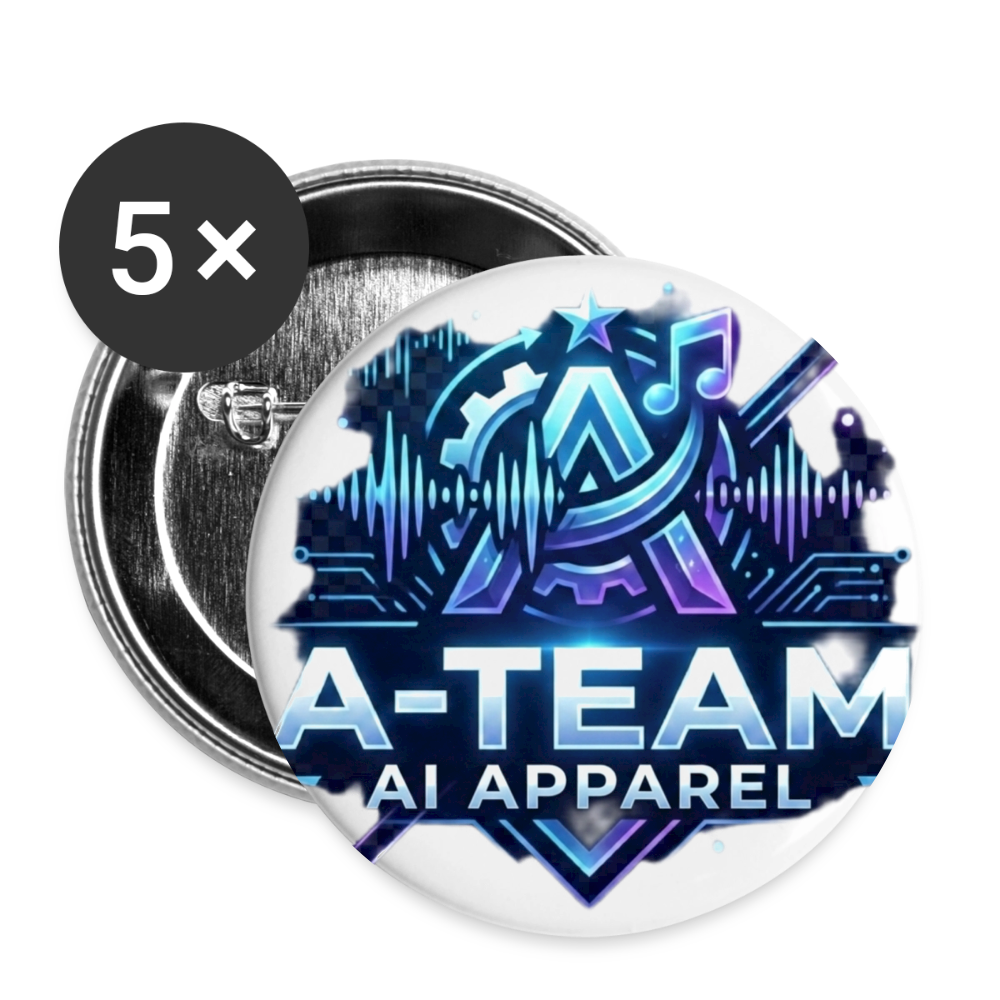 A-Team Buttons large 2.2'' (5-pack) - white