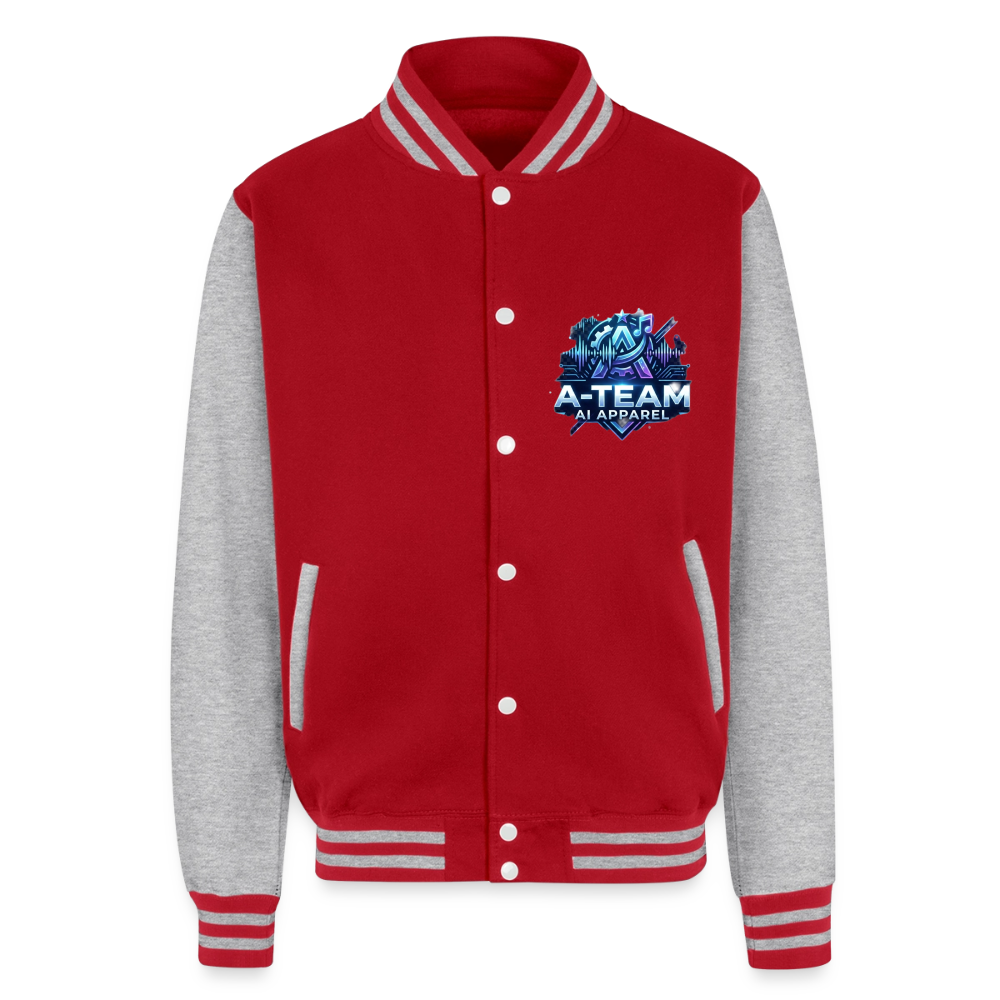 A-Team Unisex College Sweat Jacket - red/heather grey